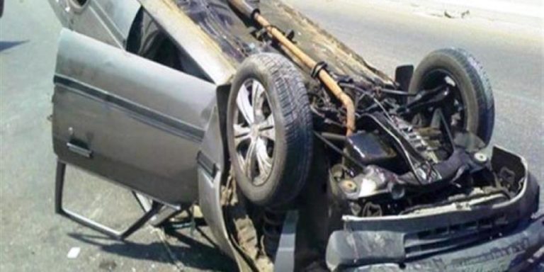 أصابة 5 أشخاص أثر انقلاب سيارة ملاكى بالعاشر من رمضان