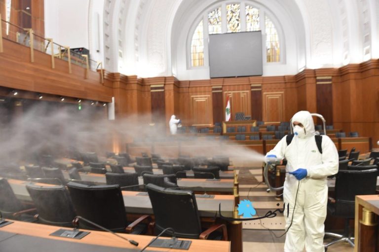 إجراءات وقائية على مجلس النواب اللبنانى بسبب كورونا