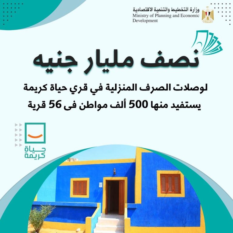 وزيرة التخطيط والتنمية الاقتصادية توافق على تمويل وصلات الصرف الصحي المنزلية في قرى مبادرة حياة كريمة