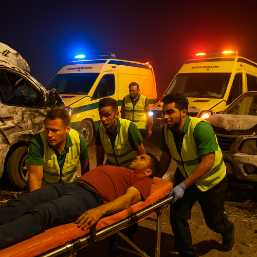 حادث طريق أسوان الصحراوي