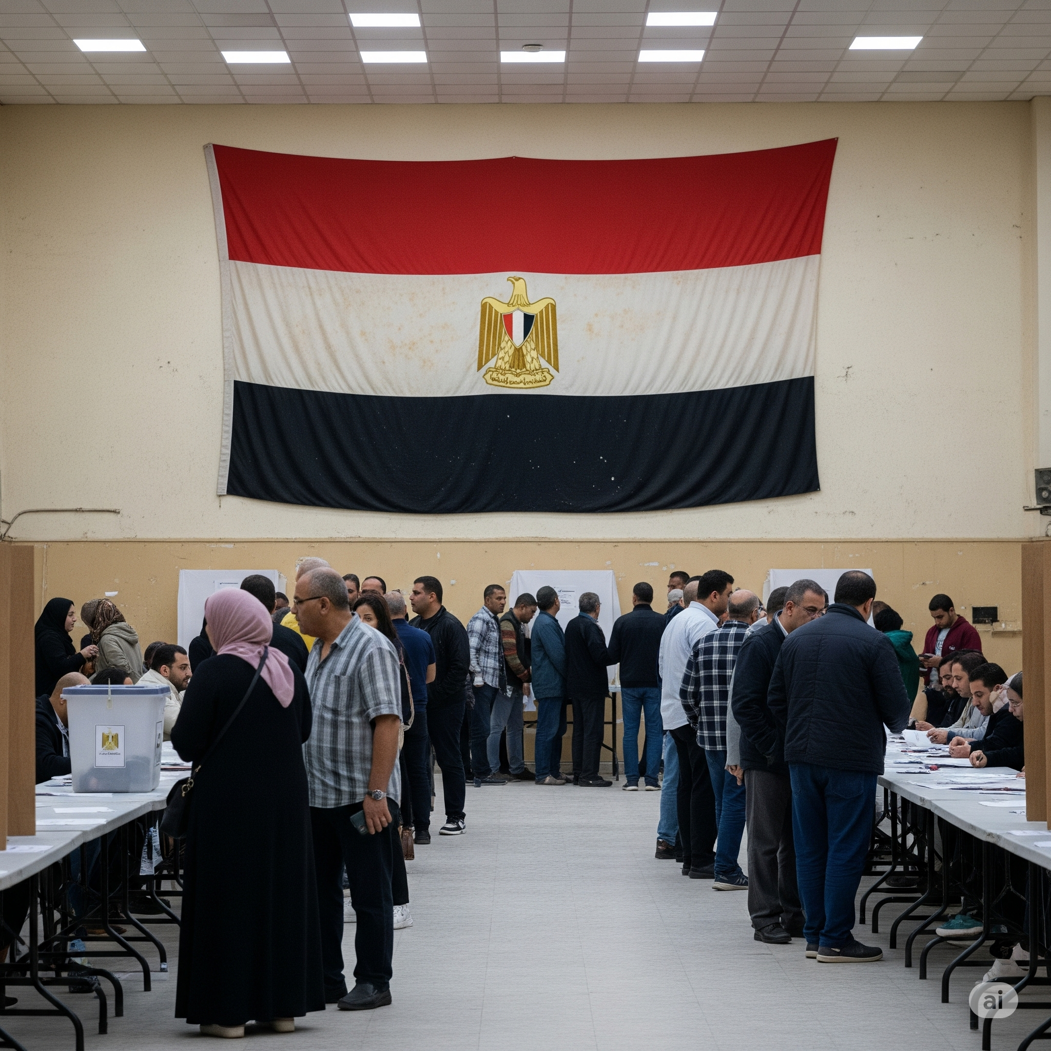 مواطنون يشاركون في انتخابات مجلس الشيوخ 2025 التي تجرى تحت إشراف قضائي كامل