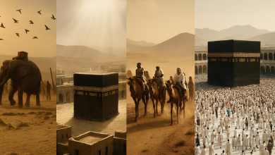 ملخص بصري لسيرة النبي محمد صلى الله عليه وسلم من الولادة إلى حجة الوداع مع راوية.