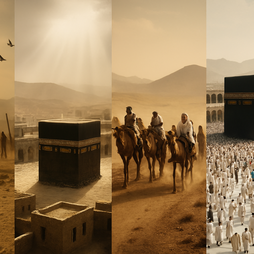 ملخص بصري لسيرة النبي محمد صلى الله عليه وسلم من الولادة إلى حجة الوداع مع راوية.