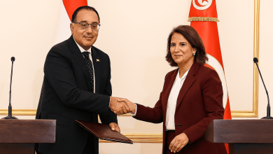 اللجنة العليا المشتركة المصرية التونسية العلاقات المصرية التونسية الاستثمار في تونس ومصر القضية الفلسطينية مصطفى مدبولي وسارة الزعفراني