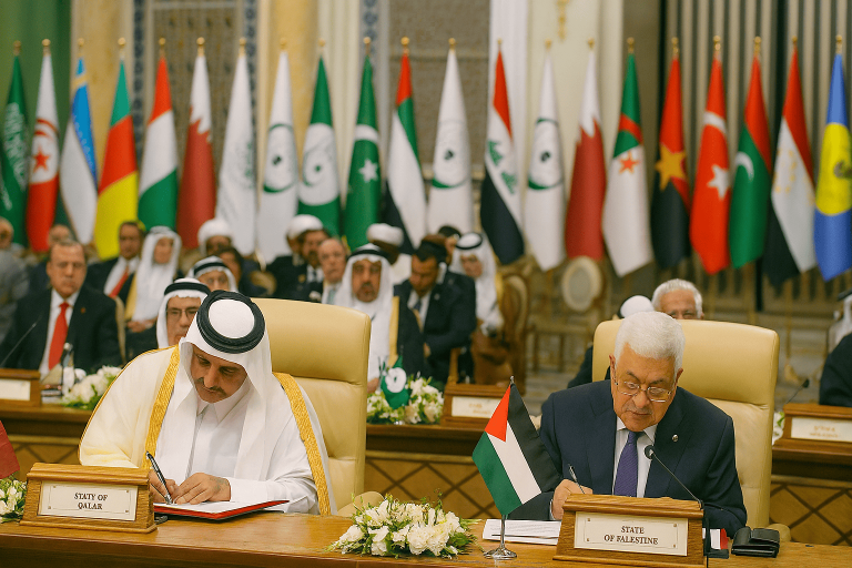 القمة الإسلامية الطارئة في قطر العدوان الإسرائيلي التضامن العربي الإسلامي القضية الفلسطينية وزارة الخارجية القطرية
