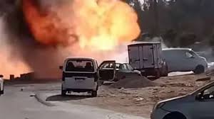 انفجار خط غاز