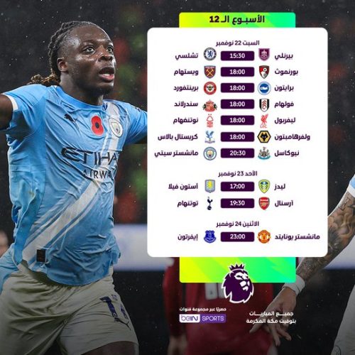 الدوري الإنجليزي الممتاز، مانشستر سيتي، أرسنال، توتنهام، ليفربول، مانشستر يونايتد، تشيلسي، جدول المباريات