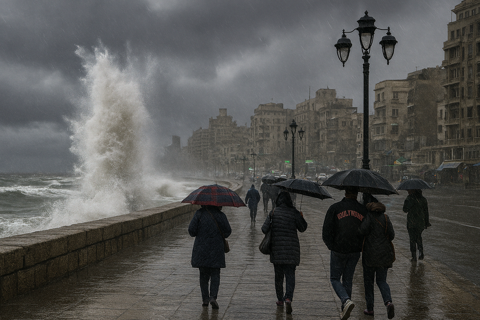 نوة قاسم الاسكندرية, حالة الطقس اليوم, هيئة الأرصاد الجوية, مركز معلومات تغير المناخ, طقس الإسكندرية, أمطار غزيرة, تحذير للمزارعين, تعطل الملاحة, أخبار مصر, الدليل نيوز, كريم محمد