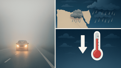 حالة الطقس غدا الثلاثاء وشبورة مائية كثيفة