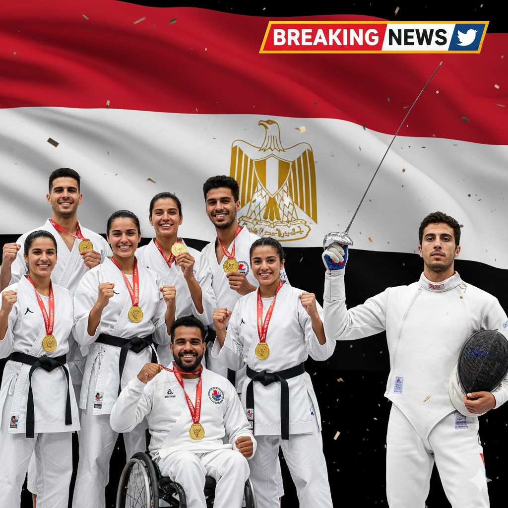 تهنئة رئاسية لرياضة مصر منتخب الكاراتيه، منتخب السلاح، ذهبية هونج كونج، ذوي الهمم، إنجاز رياضي مصري 2025
