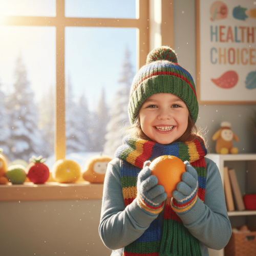 مناعة الأطفال في الشتاء, نمو الأطفال, تأثير الشتاء فيتامين د للأطفال, تغذية الأطفال في الشتاء, نزلات البرد عند الأطفال, فيتامين سي, ملابس الشتاء للأطفال, صحة الطفل, الدليل نيوز, كريم محمد
