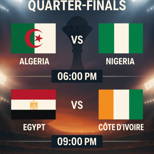 جدول مباريات اليوم في كأس الأمم الأفريقية مباراة مصر وكوت ديفوار ومباراة الجزائر ونيجيريا