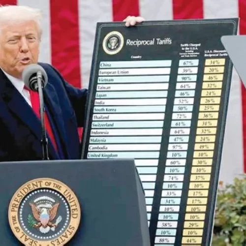 الرئيس الأمريكي دونالد ترامب في البيت الأبيض يتحدث عن الرسوم الجمركية والاتفاقيات التجارية