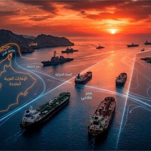 ناقلات نفط وسفن حربية في مضيق هرمز وسط توترات عسكرية بين أمريكا وإيران