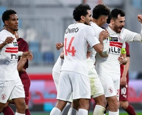 لاعبو الزمالك يحتفلون بالتأهل إلى نهائي الكونفدرالية الأفريقية 2026