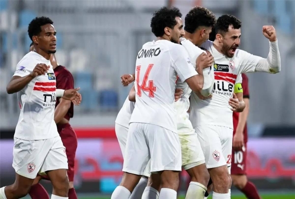 لاعبو الزمالك يحتفلون بالتأهل إلى نهائي الكونفدرالية الأفريقية 2026