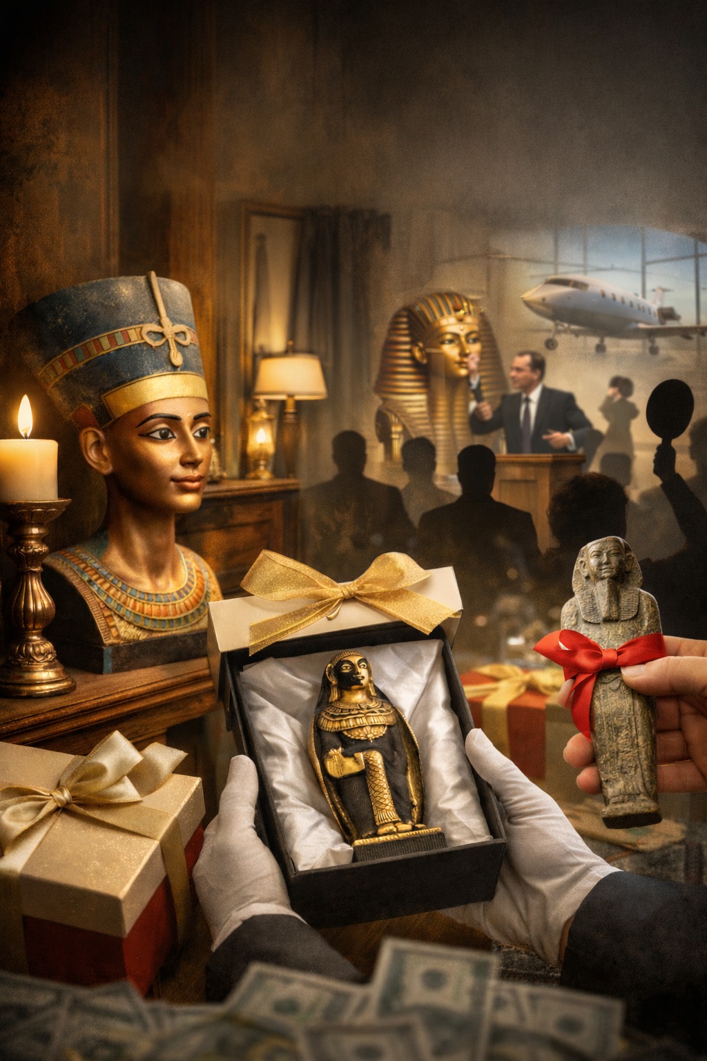 قطعة أثرية مصرية تستخدم كديكور منزلي في إطار لغة التهريب الناعمة