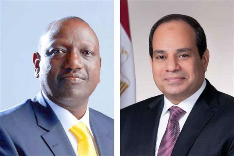 الرئيس السيسي يبحث مع رئيس كينيا تطورات الأزمة السودانية وملف مياه النيل