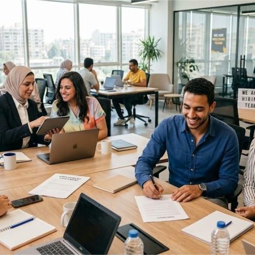 شباب مصريون يوقعون عقود عمل ضمن 9430 فرصة عمل جديدة أعلنها وزير العمل