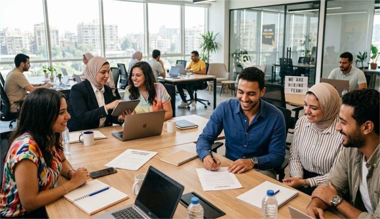 شباب مصريون يوقعون عقود عمل ضمن 9430 فرصة عمل جديدة أعلنها وزير العمل