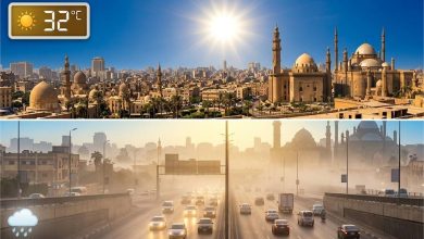 ارتفاع مؤقت في الحرارة بالقاهرة مع شبورة مائية صباحاً