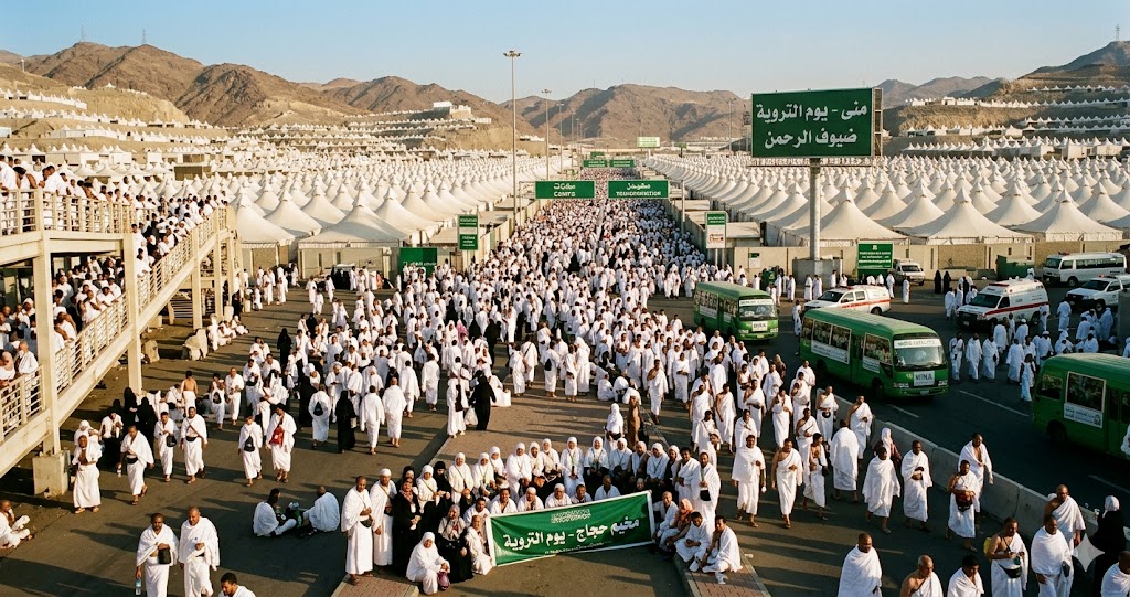 الحجاج في منى يوم التروية
