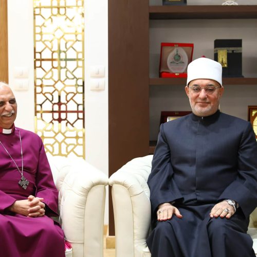 مفتي الجمهورية الدكتور نظير عياد يستقبل وفد الكنيسة الأسقفية للتهنئة بعيد الأضحى