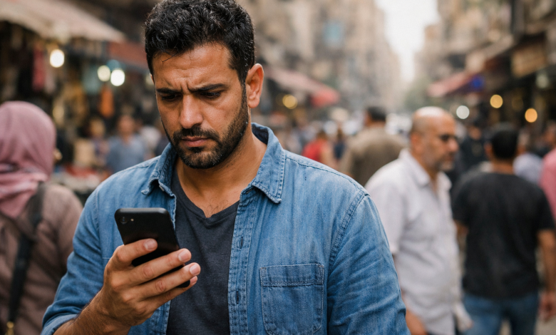 مواطن مصري يتفقد زيادة أسعار الاتصالات والإنترنت