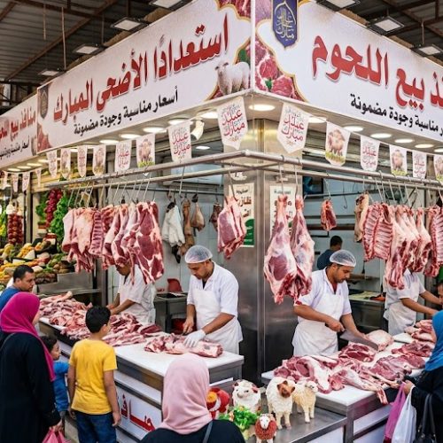 منافذ بيع اللحوم والأضاحي استعدادًا لعيد الأضحى