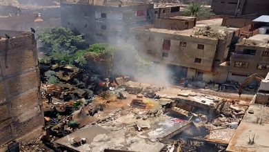 حريق عقار منشأة ناصر