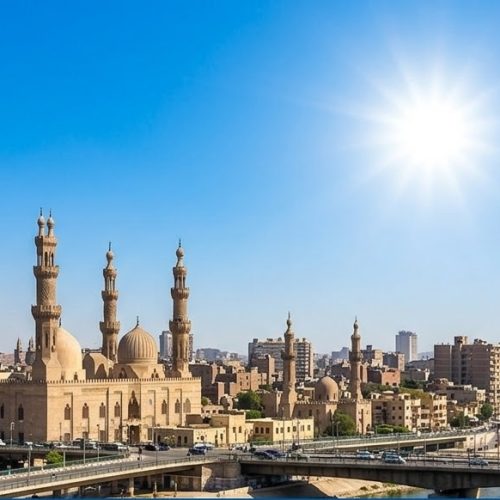 صورة قالب النشر لشبكة الدليل نيوز توضح حالة الطقس اليوم الأحد في المحافظات المصرية
