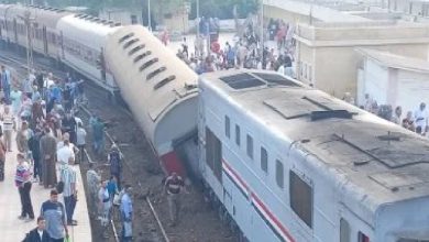 صورة قالب النشر لموقع الدليل نيوز توضح تفاصيل خروج عربة قطار ركاب عن مسارها بمحطة محلة روح حادث قطار محلة روح مصابي حادث قطار محلة روح
