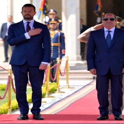 الرئيس عبد الفتاح السيسي يستقبل رئيس الجبل الأسود