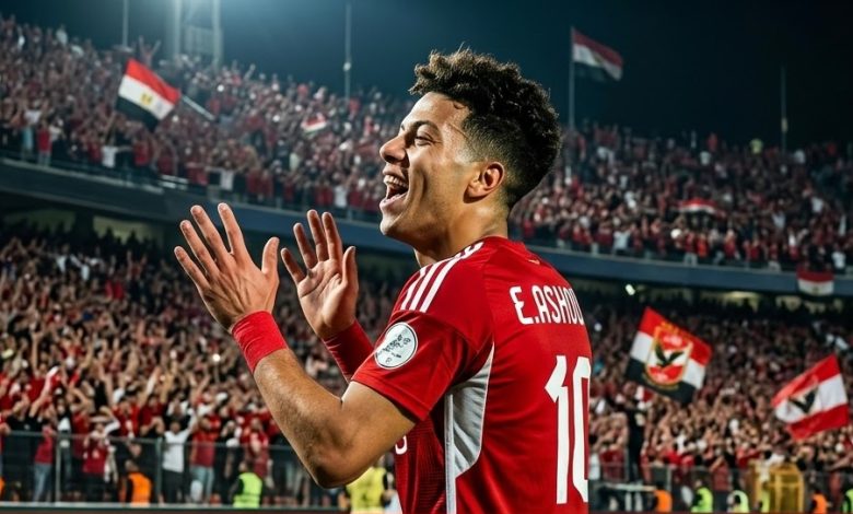 إمام عاشور بقميص النادي الأهلي خلال مباراة رسمية