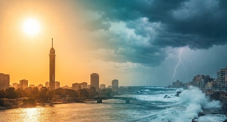 سحب ممطرة فوق القاهرة في أغسطس حالة الطقس