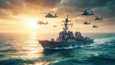 المدمرة الأميركية USS John Finn في بحر العرب الحصار الأميركي