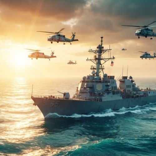المدمرة الأميركية USS John Finn في بحر العرب الحصار الأميركي