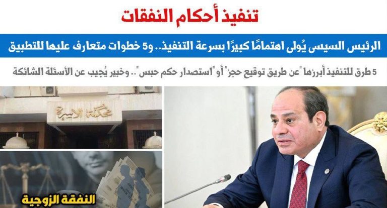 تنفيذ أحكام النفقات والأجور والمصروفات في القانون المصري وحقوق الأسرة