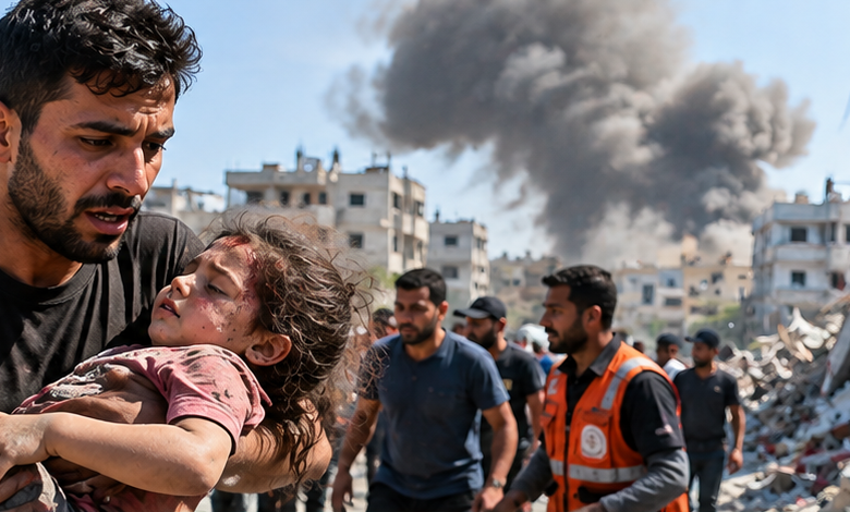 إصابة 5 فلسطينيين في غزة قصف إسرائيلي على مناطق بقطاع غزة