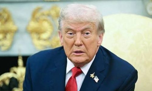 الرئيس الأمريكي دونالد ترامب خلال تجمع انتخابي في ألاسكا